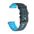 For Honor Watch ES 20mm Mixed-Color Silicone Watch Band(Black+Blue) - 1