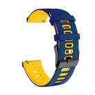 For Honor Watch ES 20mm Mixed-Color Silicone Watch Band(Dark Blue+Yellow) - 1