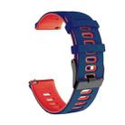 For Huawei Watch GT 42mm / 46mm 22mm Mixed-Color Silicone Watch Band(Dark Blue+Red) - 1