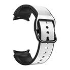 For Samsung Galaxy Watch 4 40mm 20mm Silicone Pasted Leather Watch Band(Light Grey) - 1