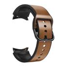 For Samsung Galaxy Watch 4 40mm 20mm Silicone Pasted Leather Watch Band(Brown) - 1