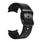 Samsung Galaxy Watch 4 44mm 20mm Silicone Pasted Leather Watch Band(Black) - 1