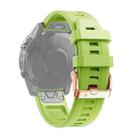 For Garmin Fenix 7S 20mm Rose Gold Buckle Silicone Watch Band(Green) - 1