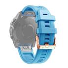 For Garmin Fenix 7S 20mm Rose Gold Buckle Silicone Watch Band(Skyblue) - 1