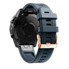 For Garmin Fenix 5S Plus 20mm Rose Gold Buckle Silicone Watch Band(Navy blue) - 1