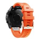 For Garmin Fenix 5S Plus 20mm Rose Gold Buckle Silicone Watch Band(Orange) - 1