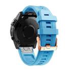 For Garmin Fenix 5S Plus 20mm Rose Gold Buckle Silicone Watch Band(Skyblue) - 1