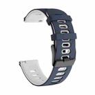 For Samsung Galaxy Watch 4 44mm 20mm Mixed-Color Silicone Watch Band(Dark Blue White) - 1