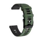 For Samsung Galaxy Watch 3 41mm 20mm Mixed-Color Silicone Watch Band(Amy Green Black) - 1