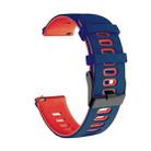 For Samsung Gear S3 Classic 22mm Mixed-Color Silicone Watch Band(Dark Blue Red) - 1