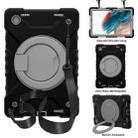 For Samsung Galaxy Tab A8 10.5 2021 X200 / X205 360 Rotation PC+Silicone Tablet Case with Shoulder Strap(Black+Grey) - 1