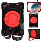 For Samsung Galaxy Tab A8 10.5 2021 X200 / X205 360 Rotation PC+Silicone Tablet Case with Shoulder Strap(Black+Red) - 1