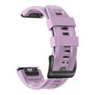 For Garmin Fenix 7 22mm Silicone Sport Pure Color Watch Band(Light Purple) - 1