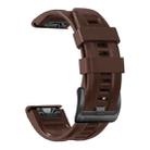 For Garmin Fenix 7 22mm Silicone Sport Pure Color Watch Band(Brown) - 1