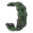 For Garmin Fenix 5 22mm Silicone Sport Pure Color Watch Band(Amygreen) - 1