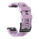 For Garmin Fenix 5 Plus 22mm Silicone Sport Pure Color Watch Band(Light Purple) - 1