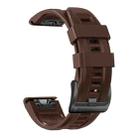 For Garmin Fenix 5 Plus 22mm Silicone Sport Pure Color Watch Band(Brown) - 1