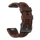 For Garmin Instinct 22mm Silicone Sport Pure Color Watch Band(Brown) - 1