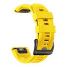 For Garmin Fenix 3 HR 26mm Silicone Sport Pure Color Watch Band(Yellow) - 1