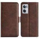 For OnePlus Nord CE 2 5G Dual-side Magnetic Buckle Leather Phone Case(Brown) - 1