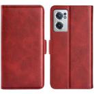 For OnePlus Nord CE 2 5G Dual-side Magnetic Buckle Leather Phone Case(Red) - 1