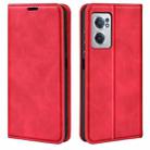 For OnePlus Nord CE 2 5G Retro-skin Magnetic Suction Leather Phone Case(Red) - 1