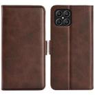 For Honor X8 Dual-side Magnetic Buckle Leather Phone Case(Brown) - 1