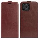 For Honor X8 R64 Texture Single Vertical Flip Leather Phone Case(Brown) - 1