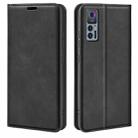 For TCL 30 5G / 30+ Retro-skin  Magnetic Suction Leather Phone Case(Black) - 1