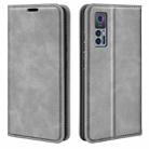For TCL 30 5G / 30+ Retro-skin  Magnetic Suction Leather Phone Case(Grey) - 1