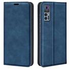 For TCL 30 5G / 30+ Retro-skin  Magnetic Suction Leather Phone Case(Dark Blue) - 1