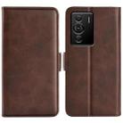 For ZTE Blade Z40 Pro Dual-side Magnetic Buckle Leather Phone Case(Brown) - 1