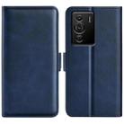 For ZTE Blade Z40 Pro Dual-side Magnetic Buckle Leather Phone Case(Dark Blue) - 1