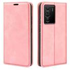 For ZTE Blade Z40 Pro Retro-skin Magnetic Suction Leather Phone Case(Pink) - 1