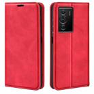 For ZTE Blade Z40 Pro Retro-skin Magnetic Suction Leather Phone Case(Red) - 1