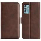 For ZTE Blade V40 Dual-side Magnetic Buckle Leather Phone Case(Brown) - 1