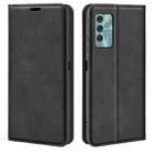 For ZTE Blade V40 Retro-skin Magnetic Suction Leather Phone Case(Black) - 1