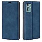 For ZTE Blade V40 Retro-skin Magnetic Suction Leather Phone Case(Dark Blue) - 1