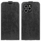 For Honor 60 SE 5G  R64 Texture Single Vertical Flip Leather Phone Case(Black) - 1