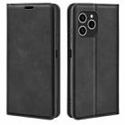 For Honor 60 SE 5G Retro-skin Magnetic Suction Leather Phone Case(Black) - 1