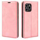 For Honor 60 SE 5G Retro-skin Magnetic Suction Leather Phone Case(Pink) - 1