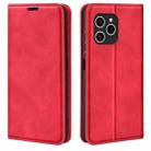 For Honor 60 SE 5G Retro-skin Magnetic Suction Leather Phone Case(Red) - 1