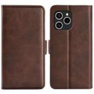 For Honor 60 SE 5G Dual-side Magnetic Buckle Leather Phone Case(Brown) - 1