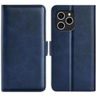 For Honor 60 SE 5G Dual-side Magnetic Buckle Leather Phone Case(Dark Blue) - 1