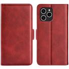 For Honor 60 SE 5G Dual-side Magnetic Buckle Leather Phone Case(Red) - 1