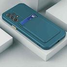 For Samsung Galaxy M52 Skin Feel Card Contrast Color Button TPU Phone Case(Dark Green) - 1