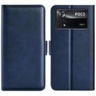 For Xiaomi Poco X4 Pro 5G Dual-side Magnetic Buckle Leather Phone Case(Dark Blue) - 1