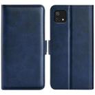 For OPPO A16E Dual-side Magnetic Buckle Leather Phone Case(Dark Blue) - 1