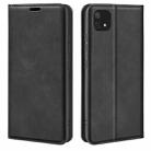 For OPPO A16E Retro-skin Magnetic Suction Leather Phone Case(Black) - 1