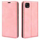 For OPPO A16E Retro-skin Magnetic Suction Leather Phone Case(Pink) - 1